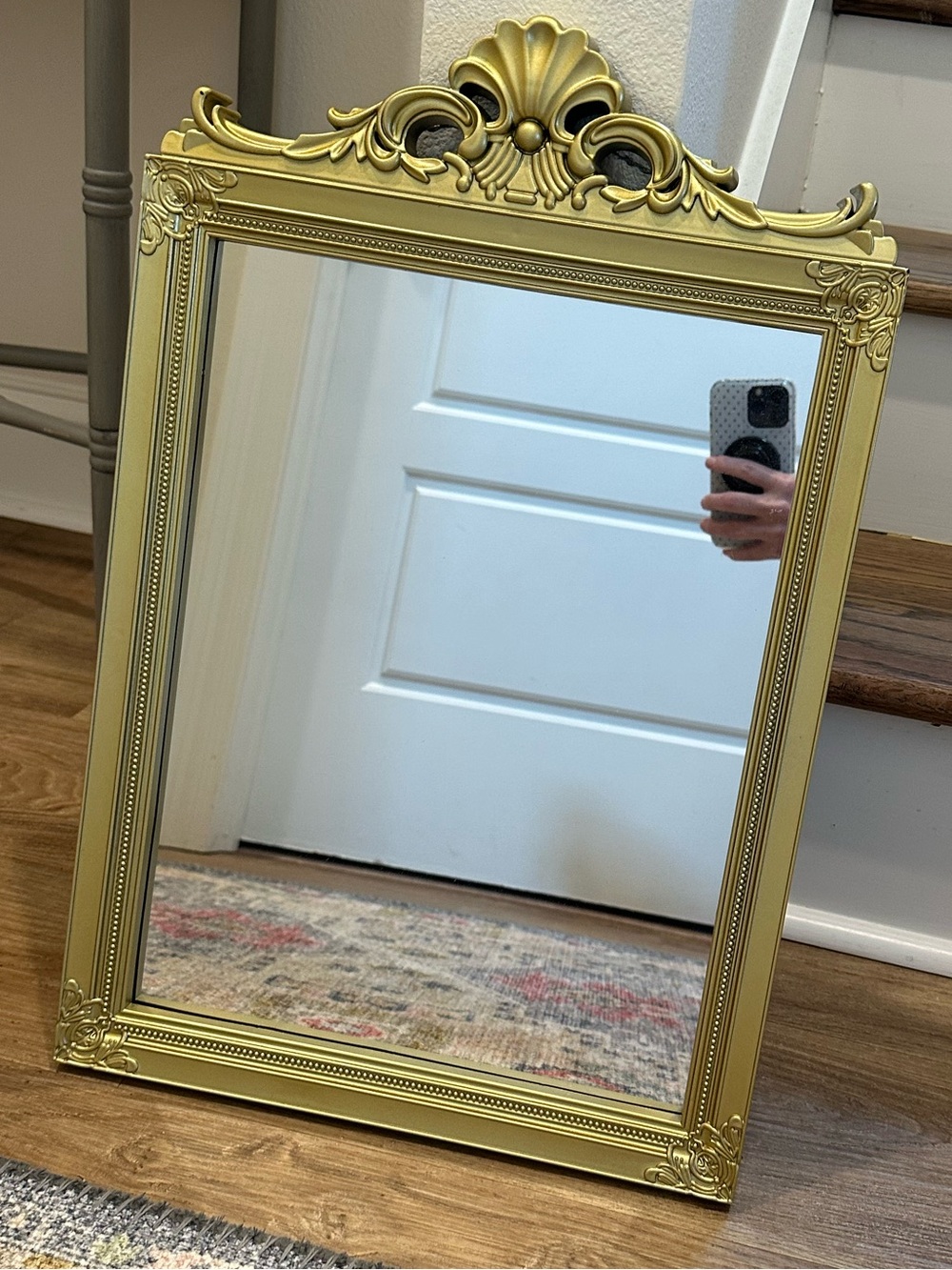 Ornate Gold Framed Accent Arched Wall Mirror